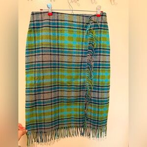 Plaid Skirt J Jill with Fringe